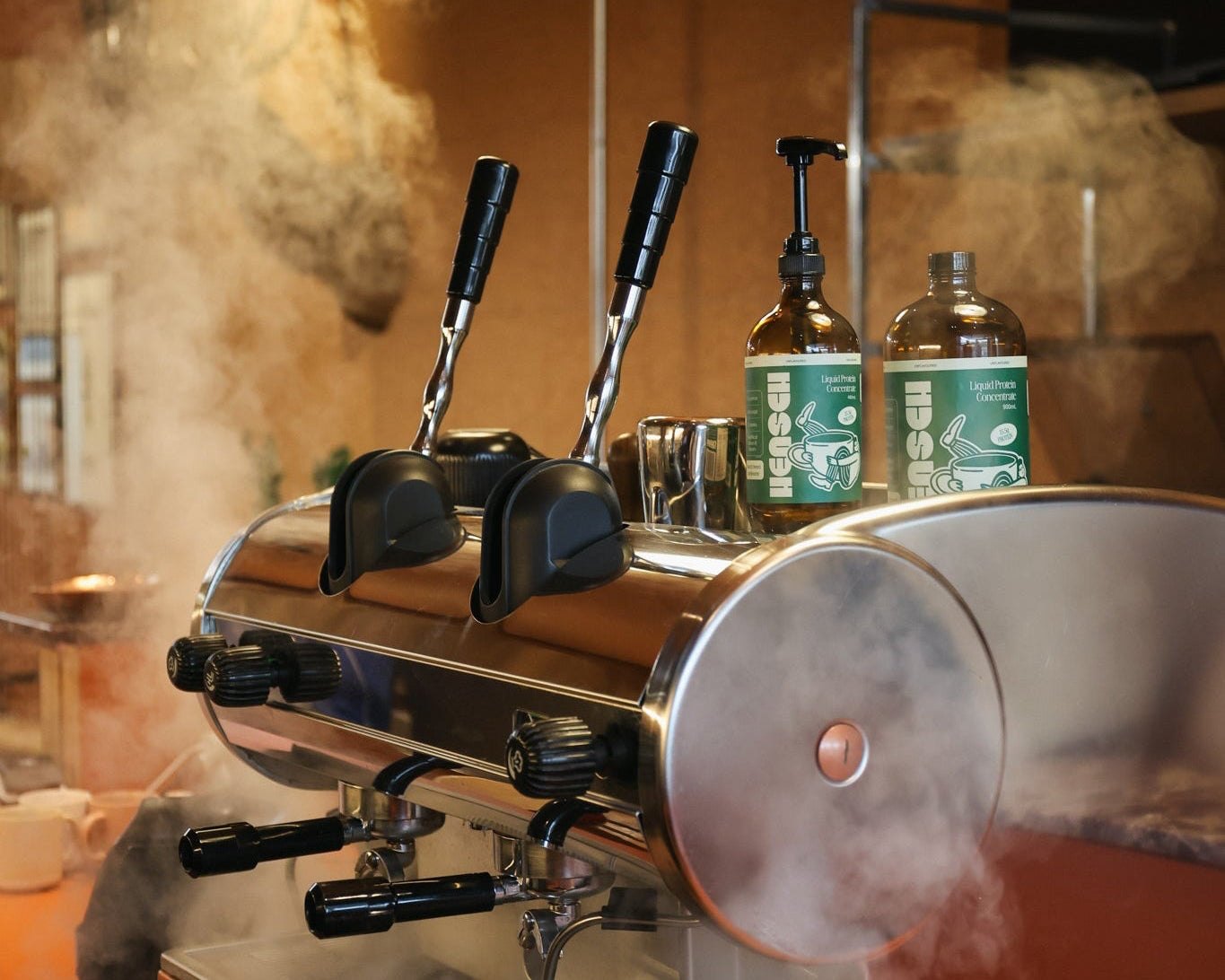 Hensch on the espresso machine